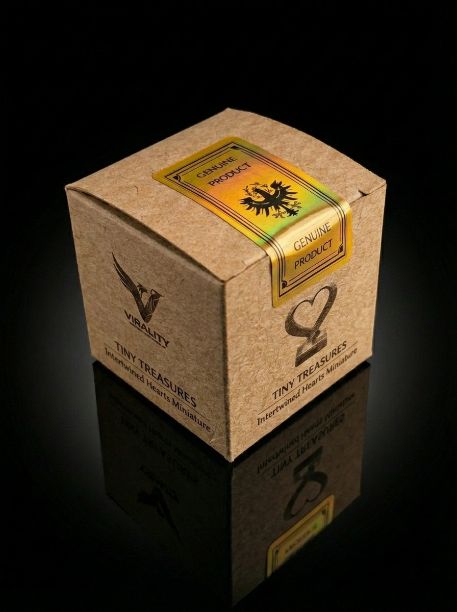 Ineinander verschlungene Herz-Miniaturskulptur (5cm)